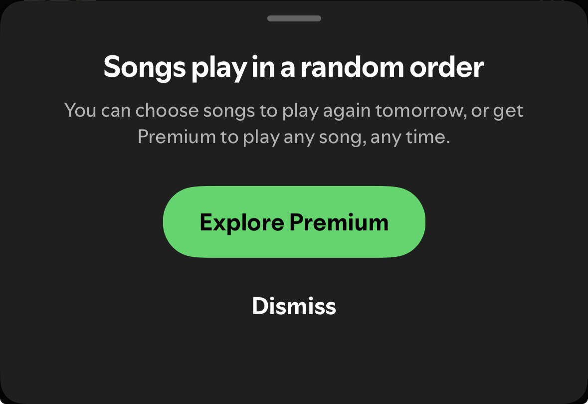 Spotify Free Tier: Play Song in Random Order